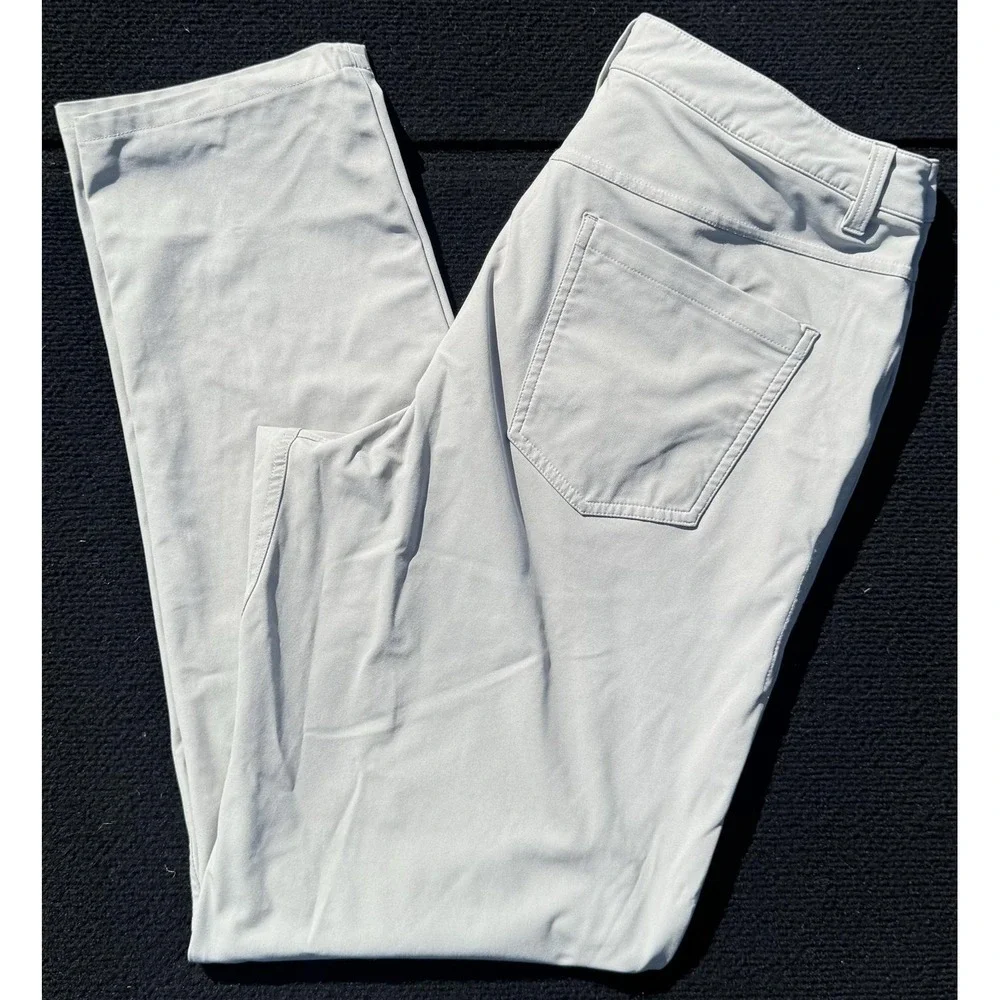 Lululemon ABC 5 Pocket Pants Men's 34x32 Light Gray Stretch Performance Casual